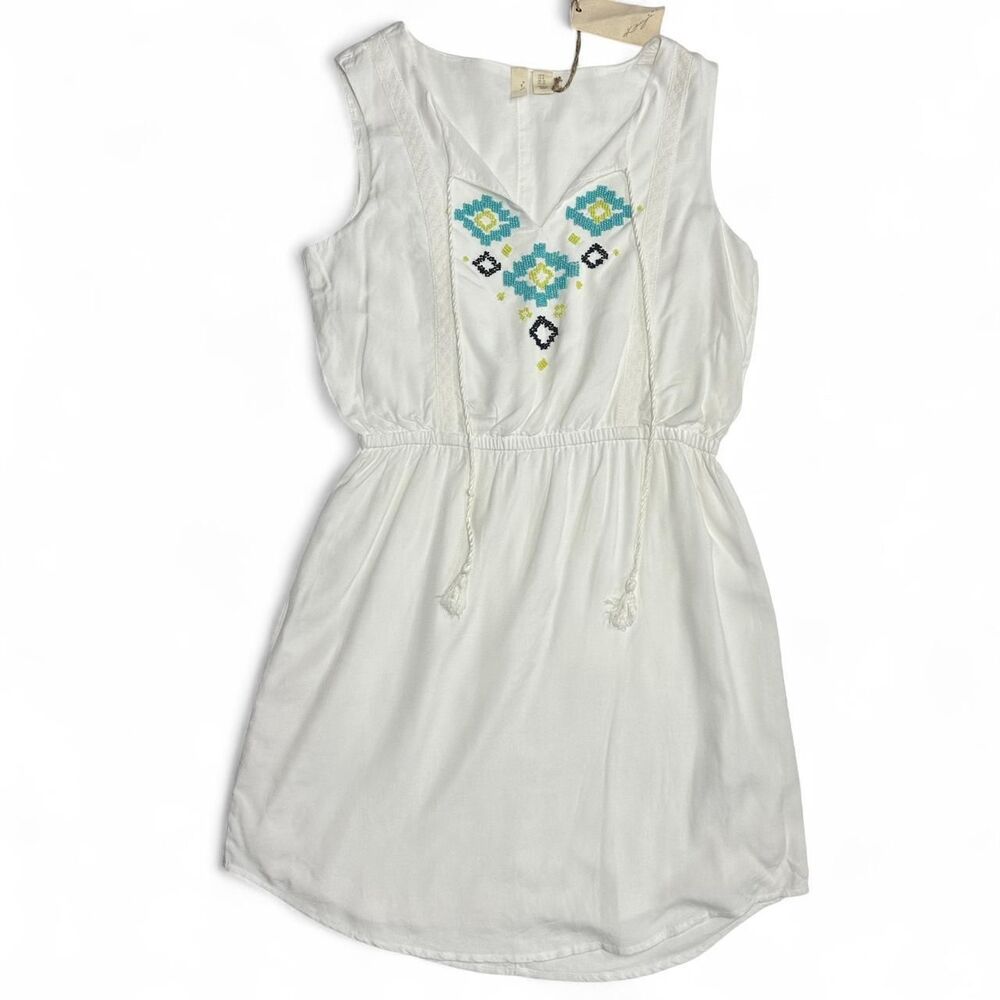 Kenji by Anthropologie Sleeveless Boho Dress with Turquoise Beading | Size 6 NWT